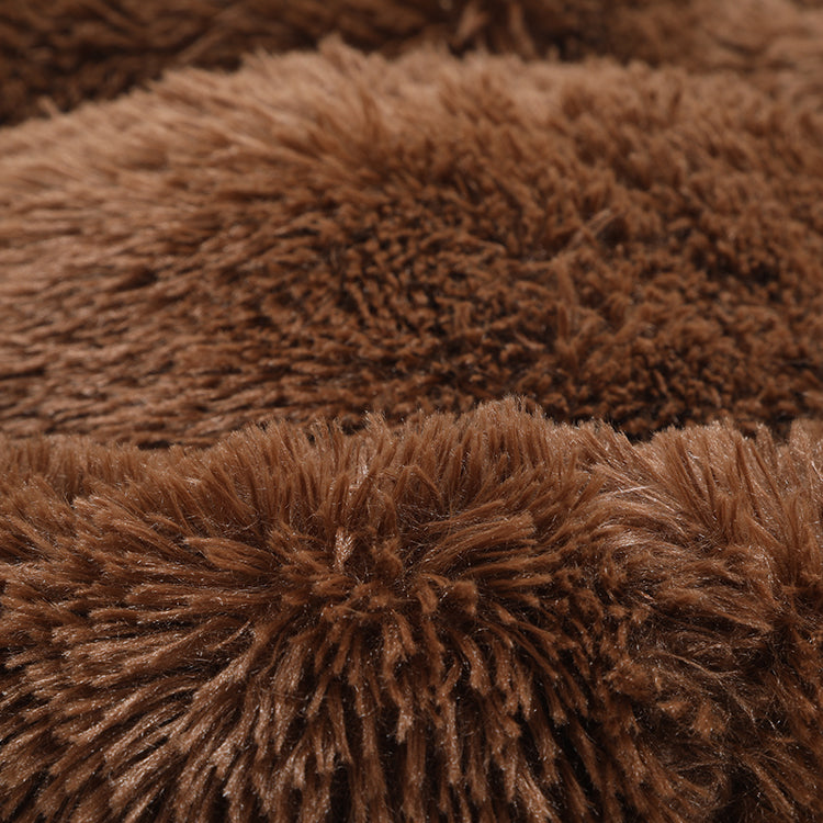 Calming Fluffy Round Dog Bed