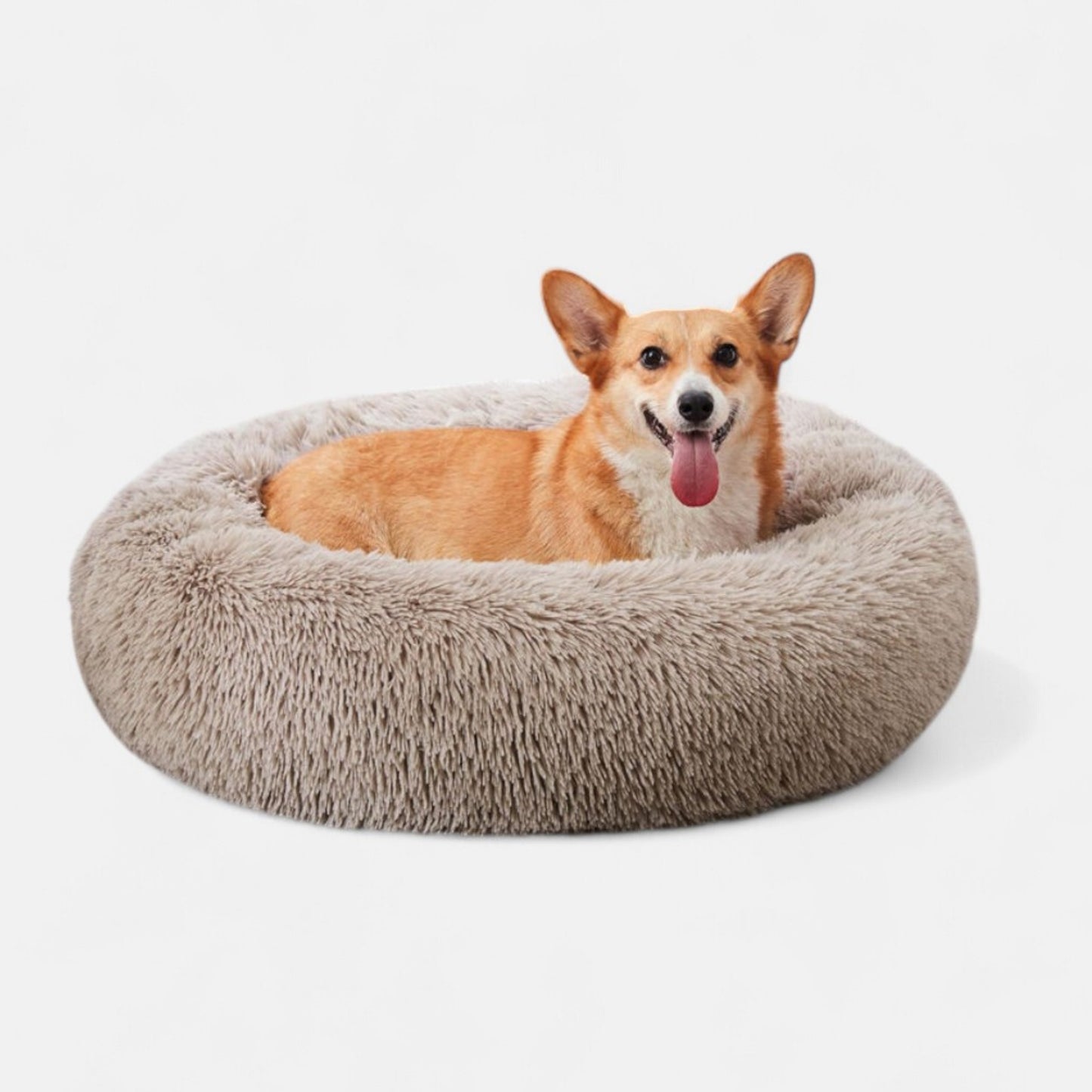 Calming Fluffy Round Dog Bed