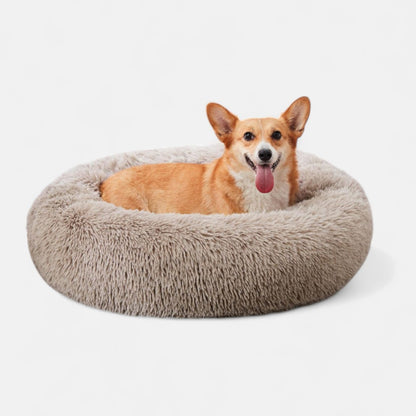 Calming Fluffy Round Dog Bed