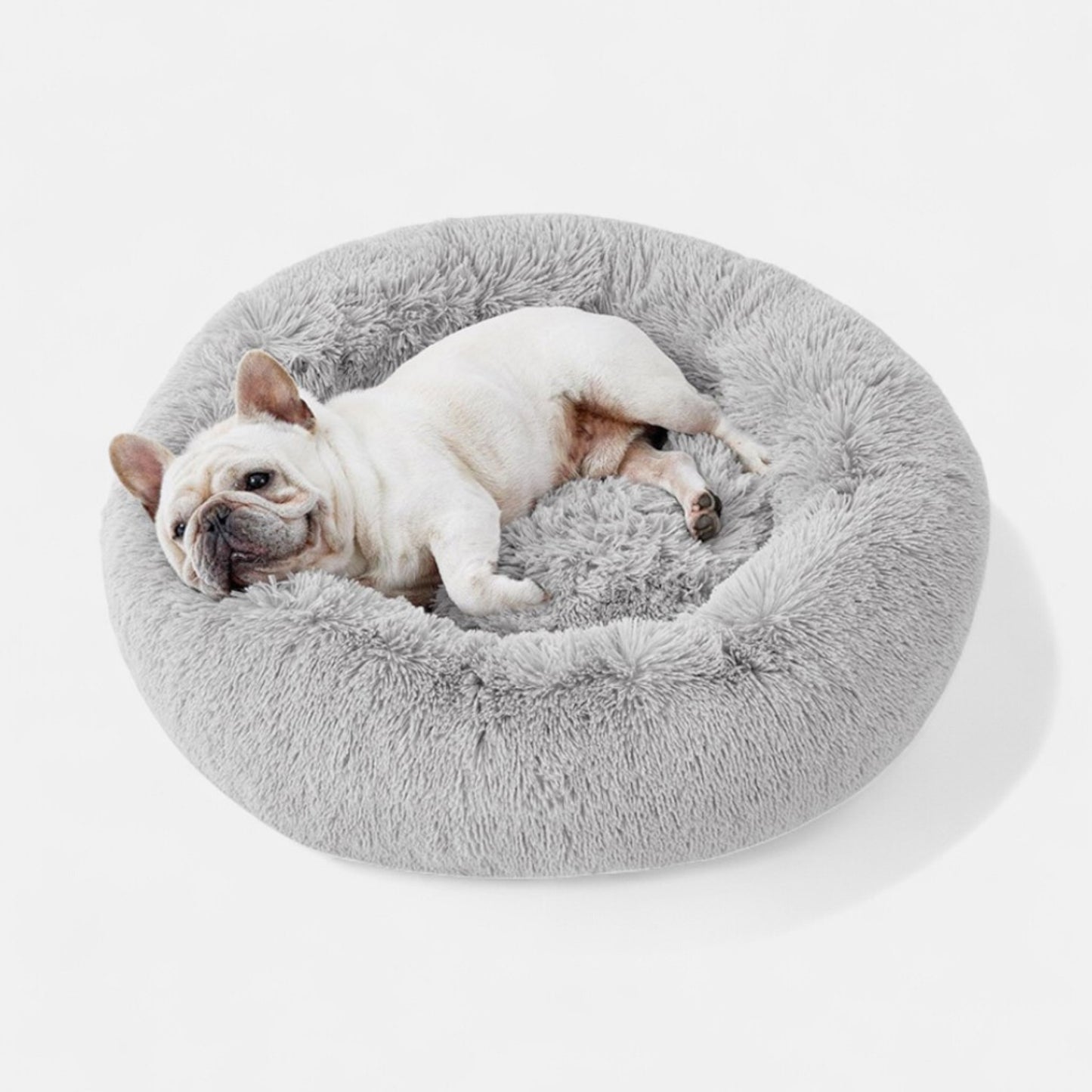 Calming Fluffy Round Dog Bed
