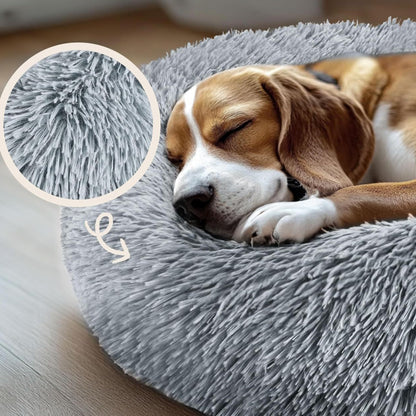 Calming Fluffy Round Dog Bed