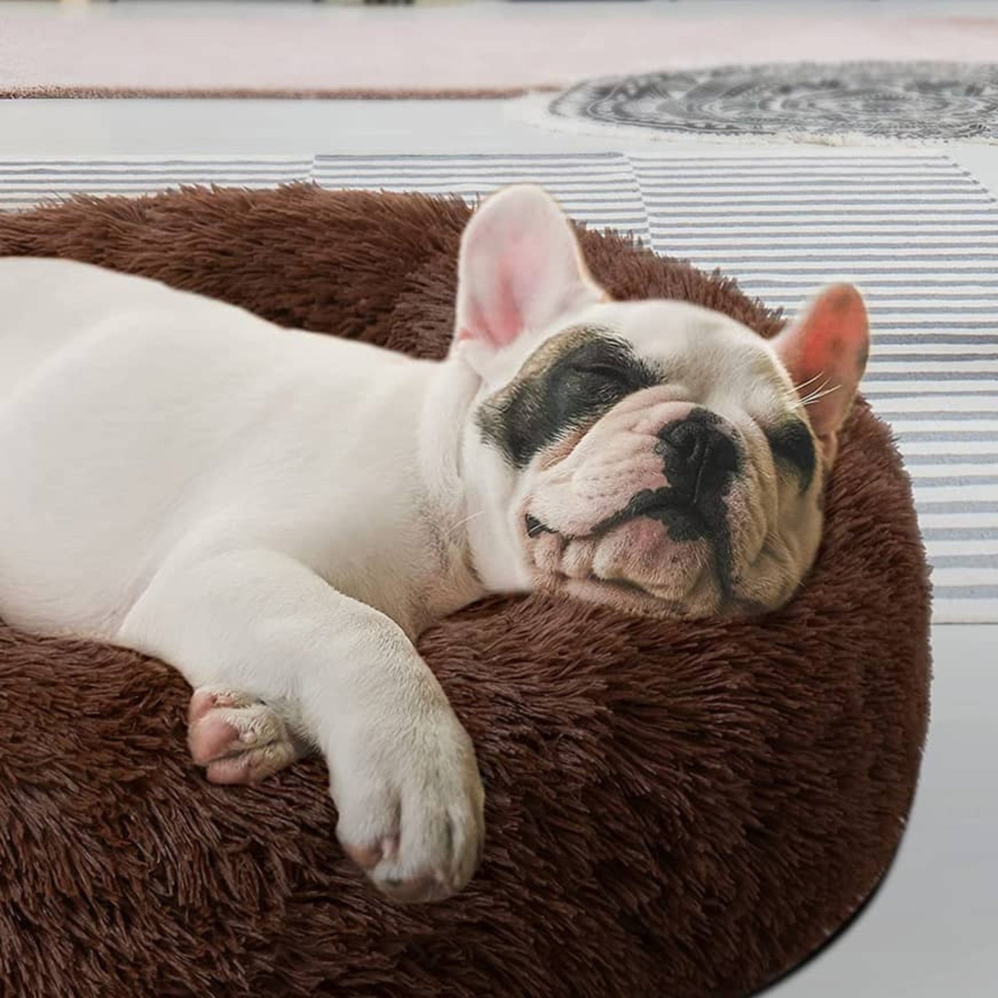 Calming Fluffy Round Dog Bed