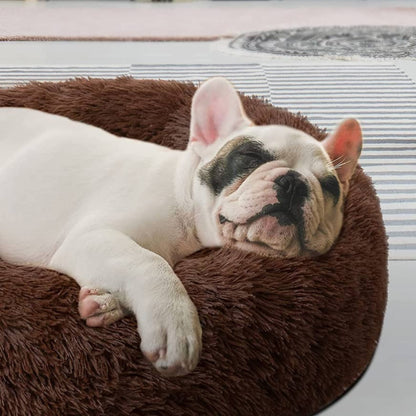 Calming Fluffy Round Dog Bed