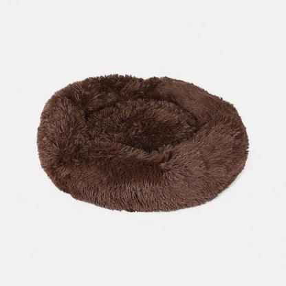 Calming Fluffy Round Dog Bed